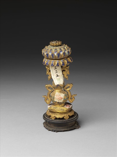 銅鍍金嵌料石八寶