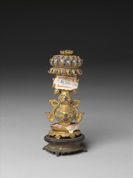 銅鍍金嵌料石八寶