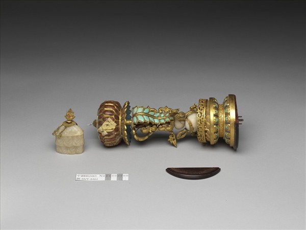 銅鍍金嵌玉及填料八寶（華蓋）