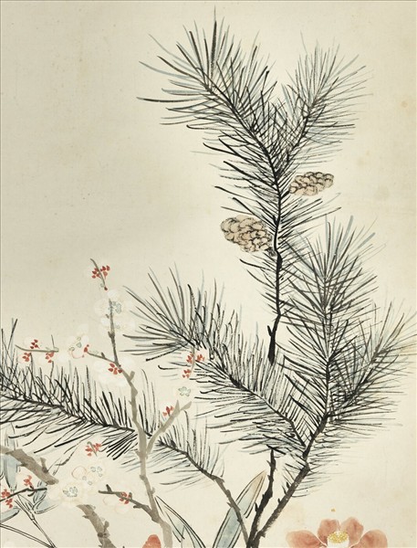 清沈慶蘭松芝梅竹　軸