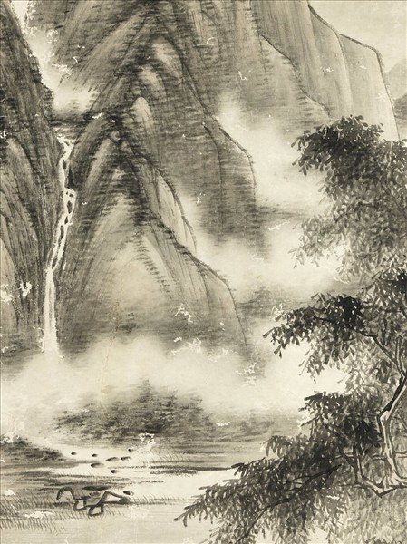 清沈煥煙江漁艇　軸