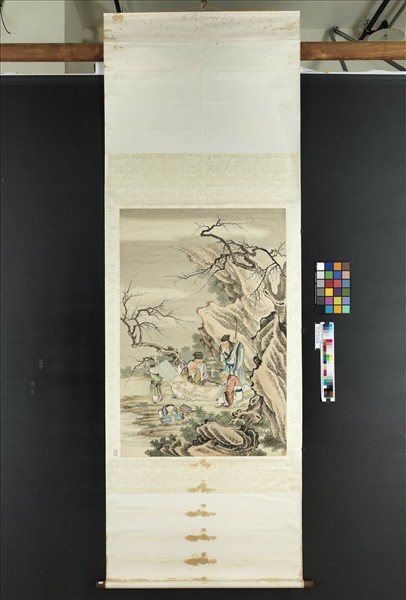 清楊大章梅林評畫　軸