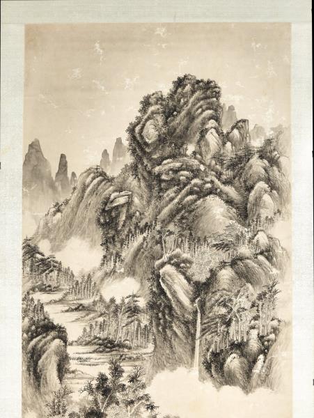 清弘旿雨後鳴泉　軸