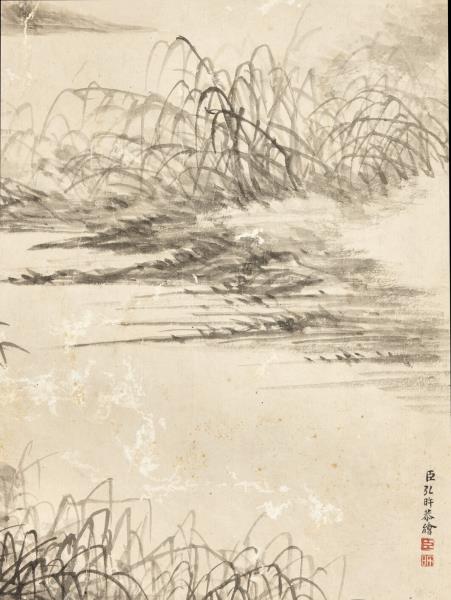 清弘旿雨後鳴泉　軸