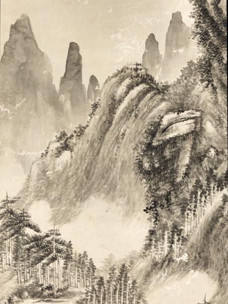 清弘旿雨後鳴泉　軸