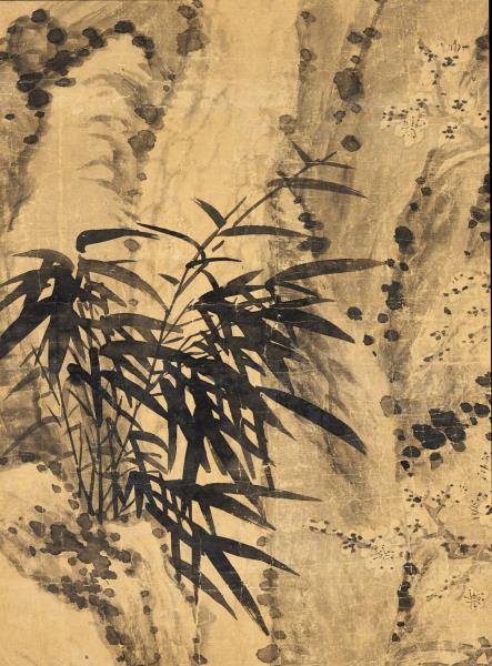 清弘旿松竹梅石　軸