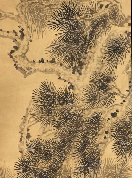 清弘旿松竹梅石　軸