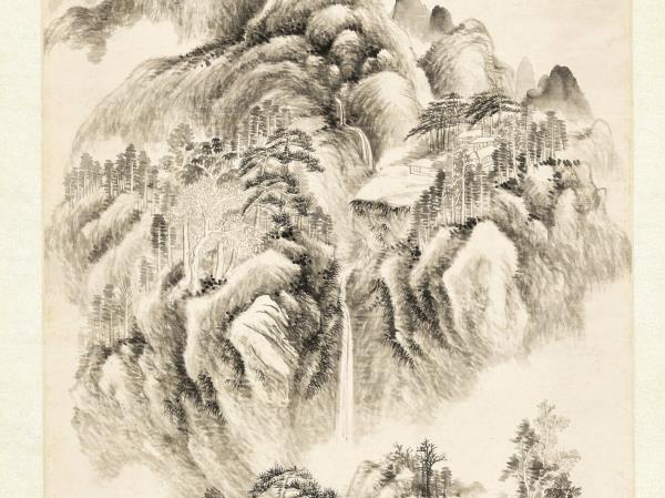 清弘旿懸崖飛瀑　軸