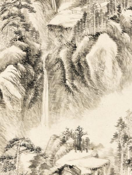 清弘旿懸崖飛瀑　軸