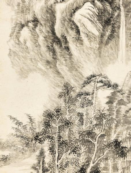 清弘旿懸崖飛瀑　軸