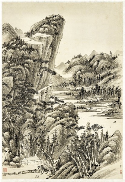 清弘旿煙巒野屋　軸