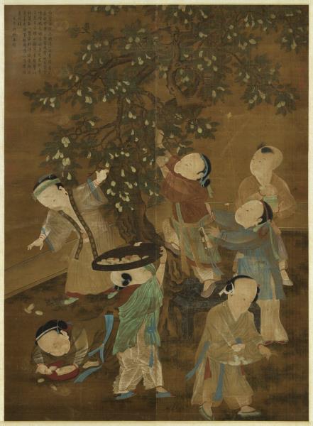 宋人撲棗圖　軸