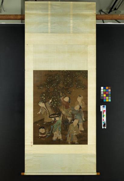 宋人撲棗圖　軸