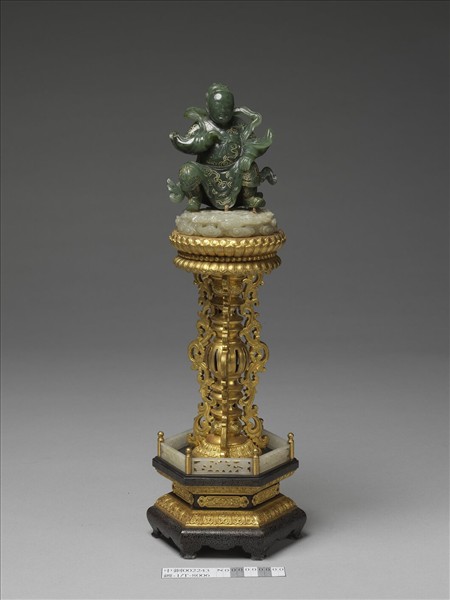 銅鍍金嵌碧玉七政寶-財臣