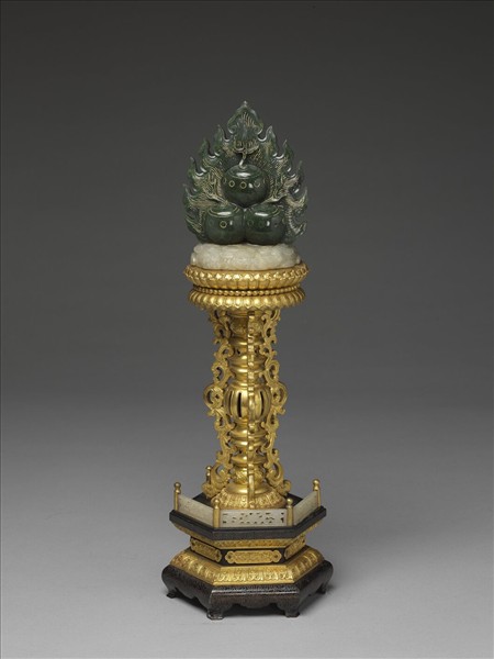 銅鍍金嵌碧玉七政寶-寶珠