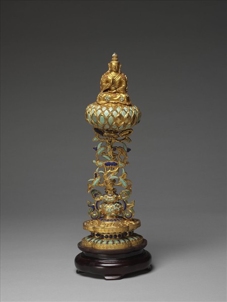 銅鍍金嵌料石七政寶-財臣