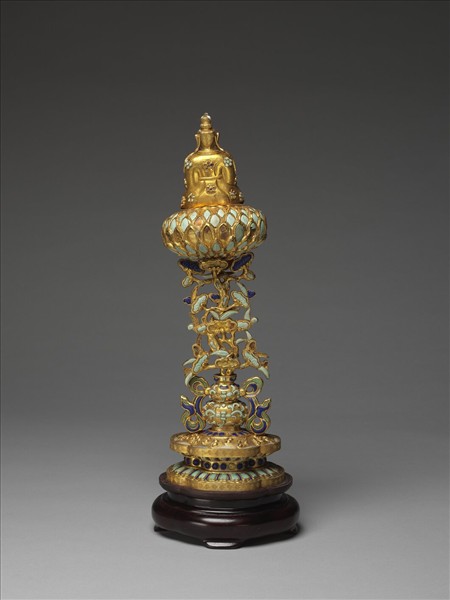 銅鍍金嵌料石七政寶-財臣