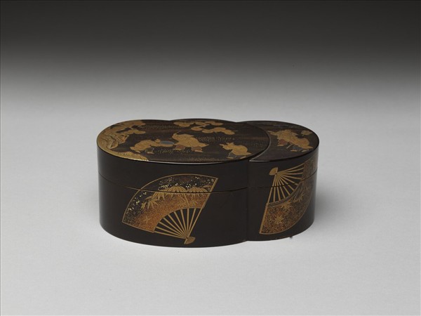 蒔繪嬰戲雙桃形盒