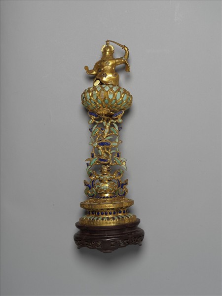 銅鍍金嵌料石七政寶-武將