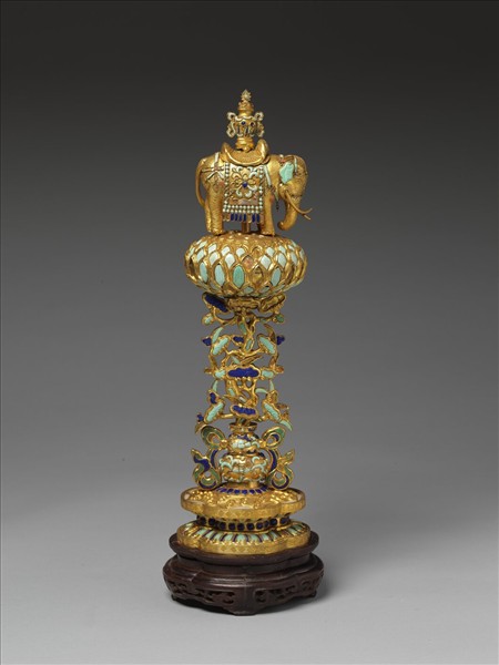 銅鍍金嵌料石七政寶-寶象