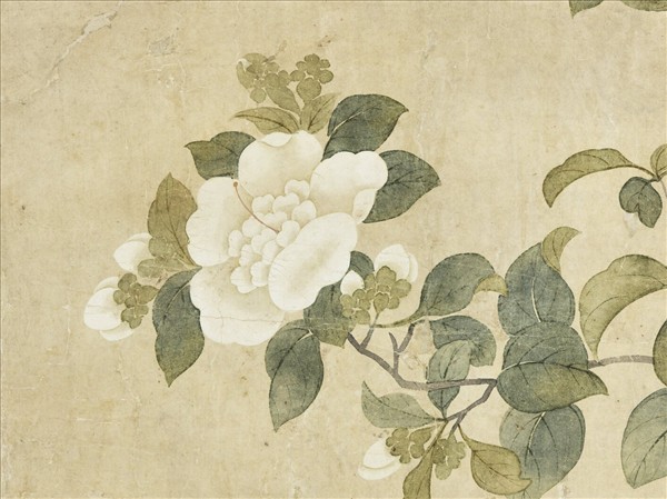 清錢維城蘭杏山茶　軸