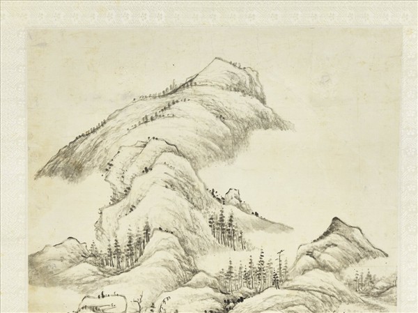 清錢維城溪橋野趣　軸