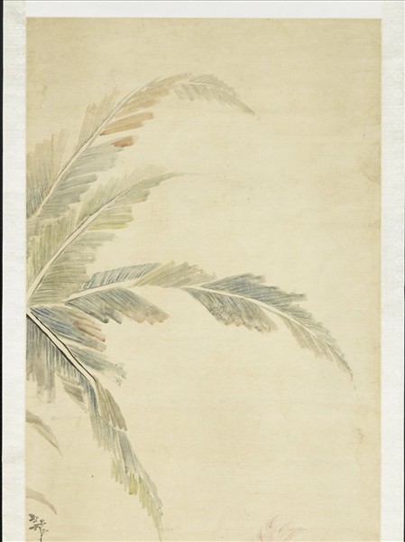 清錢維城蕉石秋花　軸