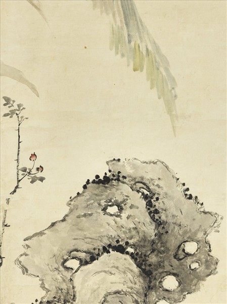 清錢維城蕉石秋花　軸