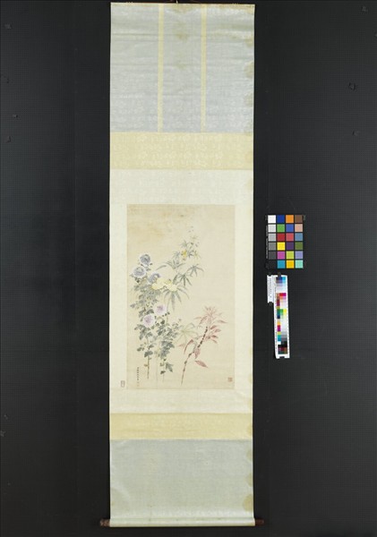 清錢維城菊花雁來紅　軸