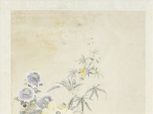 清錢維城菊花雁來紅　軸