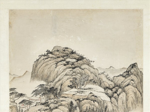 清錢維城雲峰古寺　軸