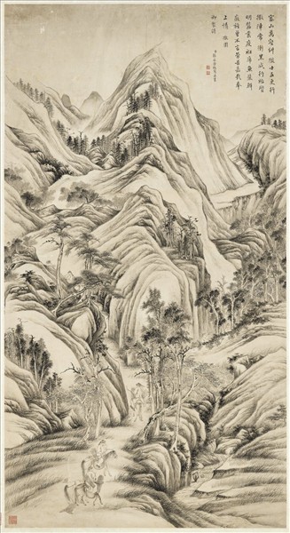 清張若澄撒圍圖　軸　