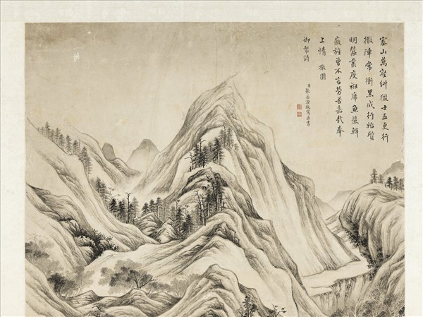 清張若澄撒圍圖　軸　