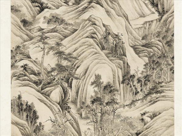 清張若澄撒圍圖　軸　