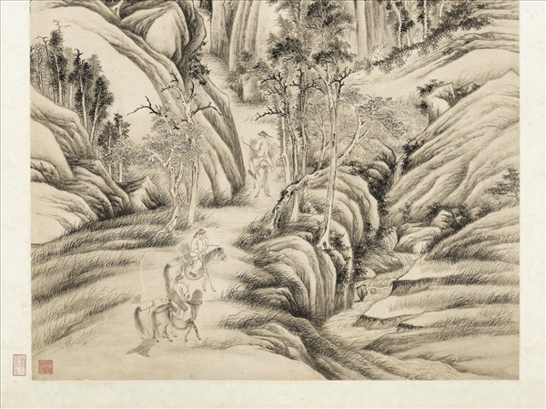 清張若澄撒圍圖　軸　