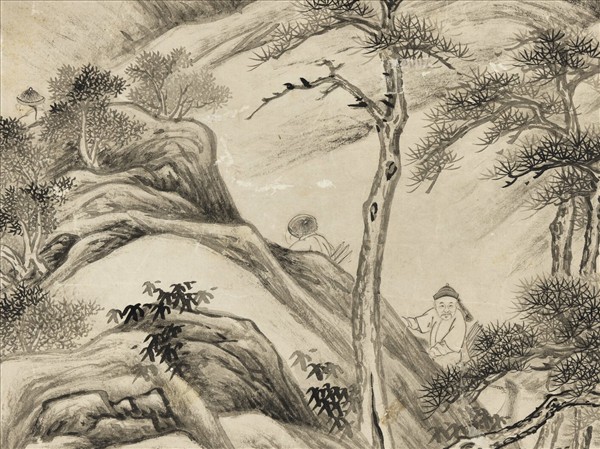 清張若澄撒圍圖　軸　