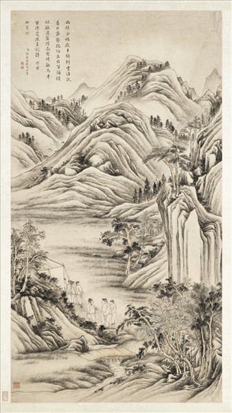 清張若澄待圍圖　軸