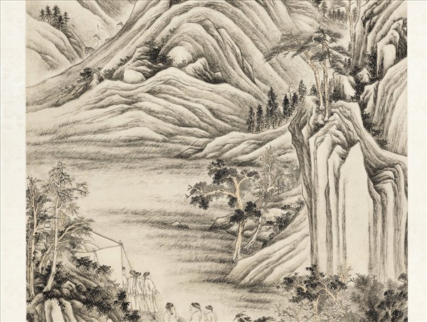 清張若澄待圍圖　軸