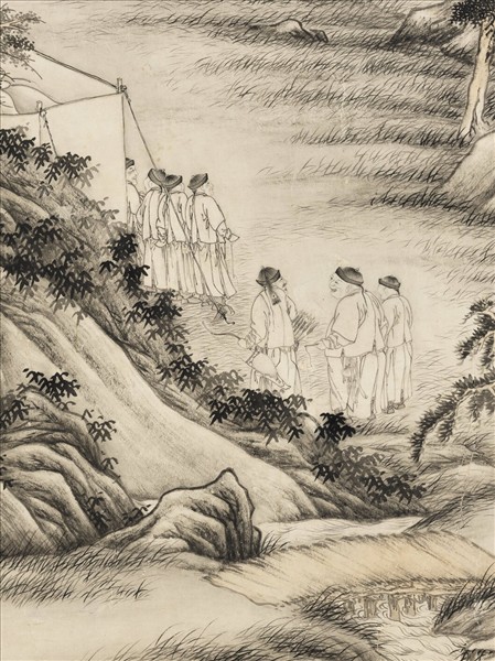 清張若澄待圍圖　軸