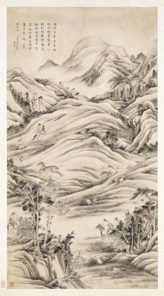 清張若澄合圍圖　軸