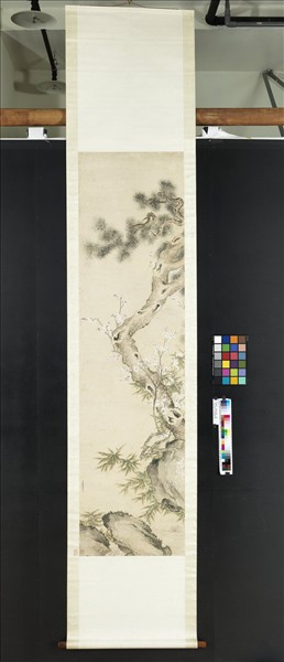 清蔣檙松竹梅　軸