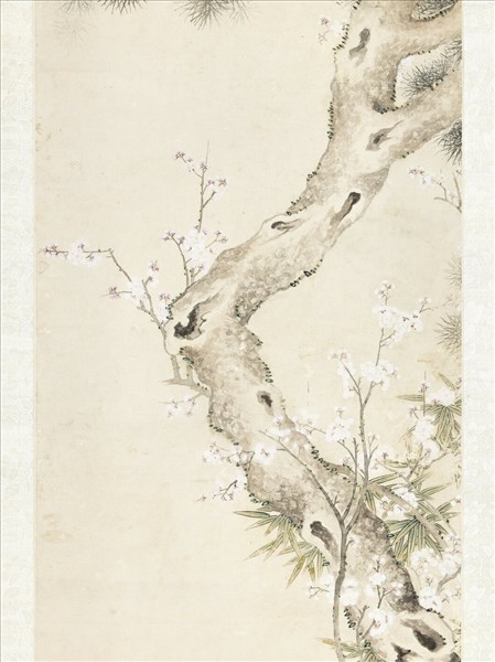 清蔣檙松竹梅　軸