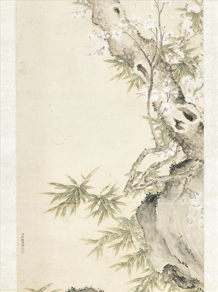 清蔣檙松竹梅　軸