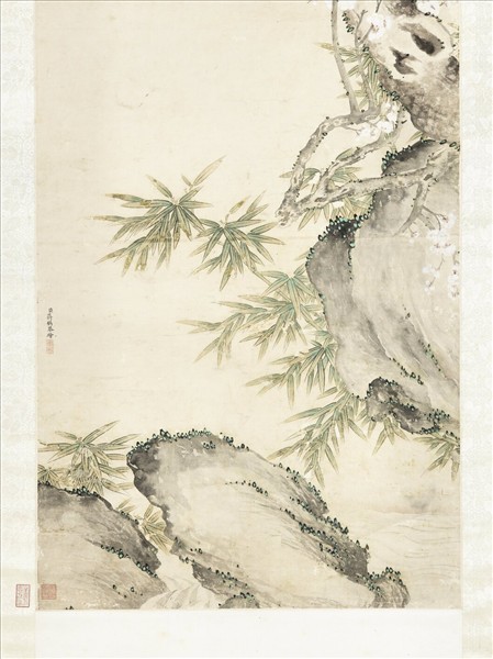 清蔣檙松竹梅　軸