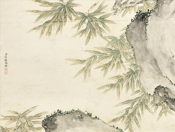 清蔣檙松竹梅　軸