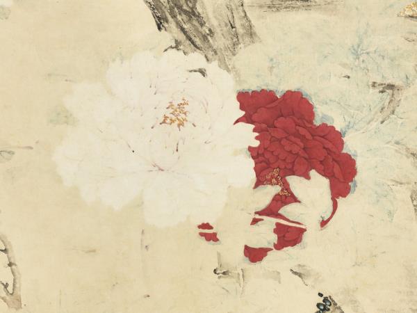 清汪承霈牡丹翠竹圖　軸