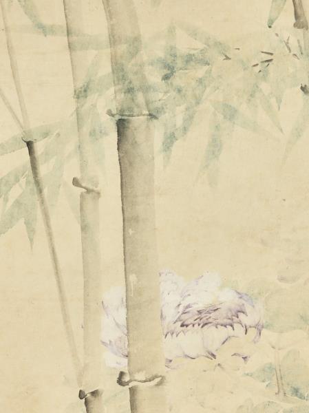 清汪承霈牡丹翠竹圖　軸