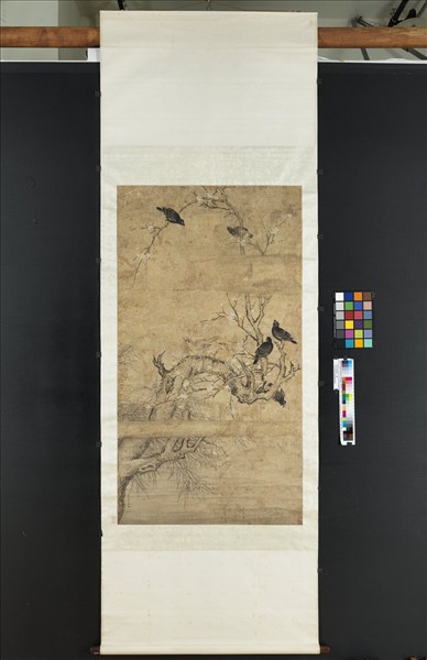 清戴洪梅雀　軸