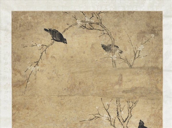 清戴洪梅雀　軸