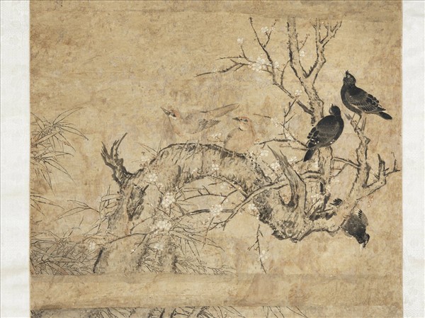 清戴洪梅雀　軸